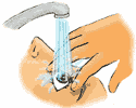 Промывание глаз водой